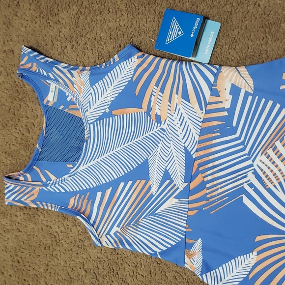 Columbia PFG Midway Bay Dress Tunic Blue Tropical Design Size XXS 2TP $50 NWT - Picture 2 of 12